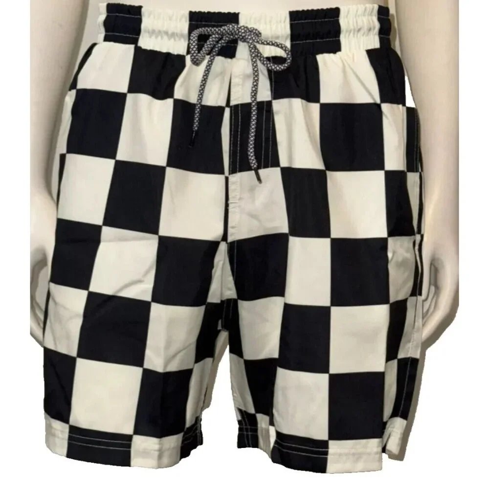 I.N.C. Men's NEW Checkered 5" Quick Dry Swim Shorts Trunks L Large - Picture 3 of 3